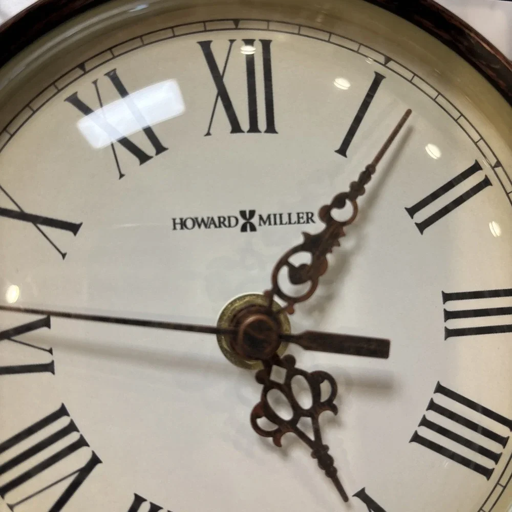 Howard Miller Devahn Wall Clock Antique Bronze Wrought Iron Roman Numeral 625241